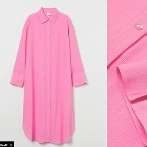 H&M Jacquard-weave Shirt Dress Size Small